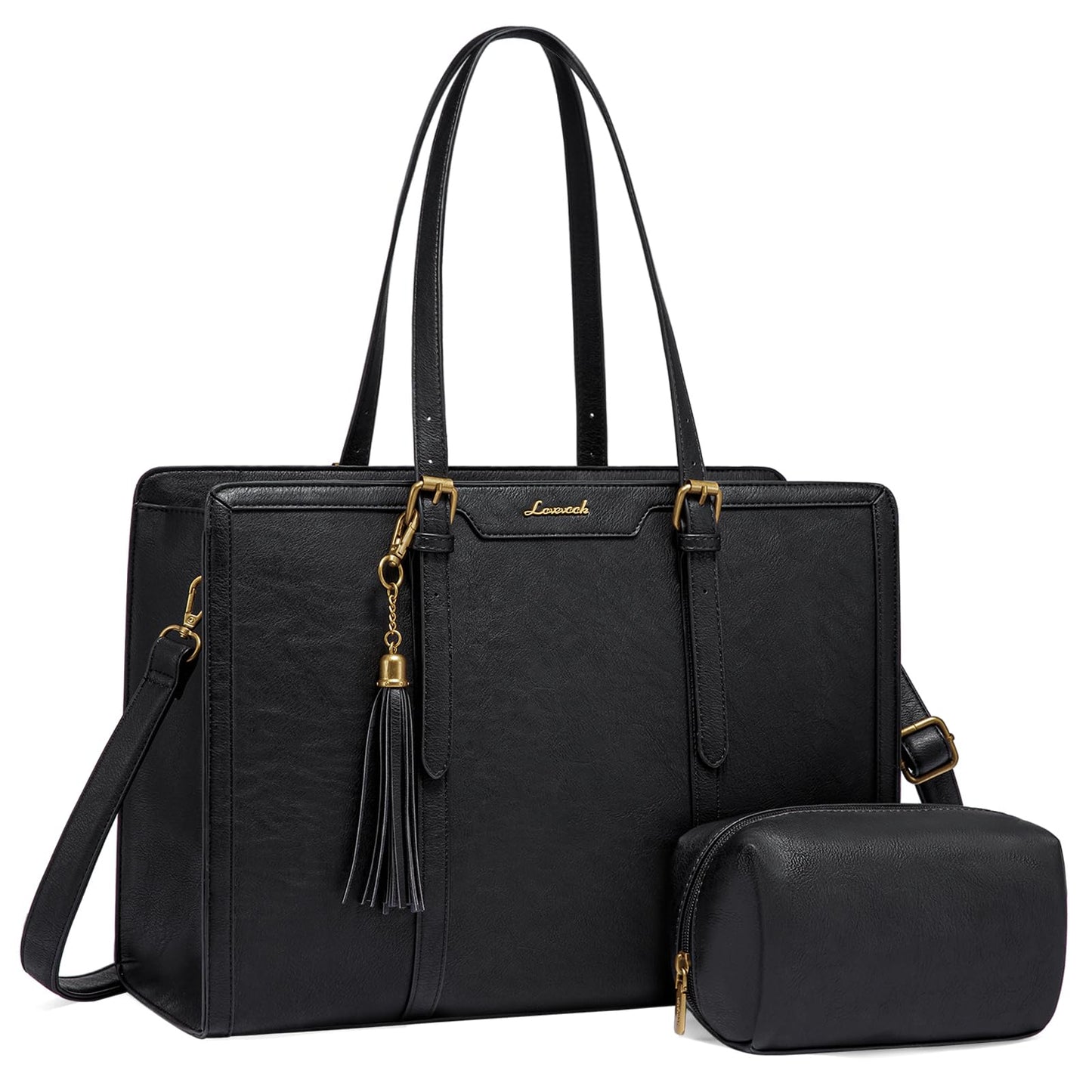 Vintage Leather Laptop Tote Bag