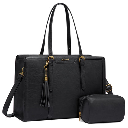 Vintage Leather Laptop Tote Bag