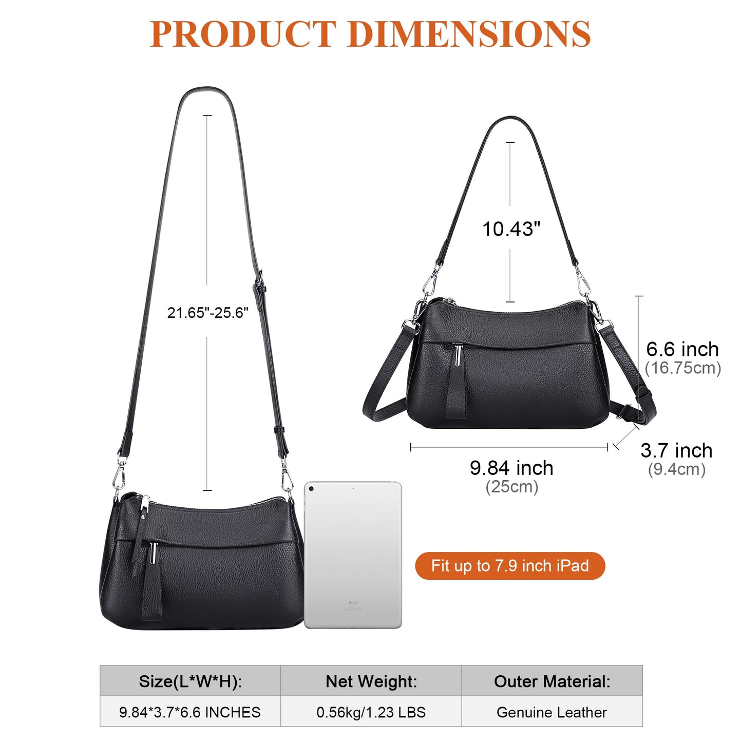 Genuine Leather Crossbody Shoulder Bag