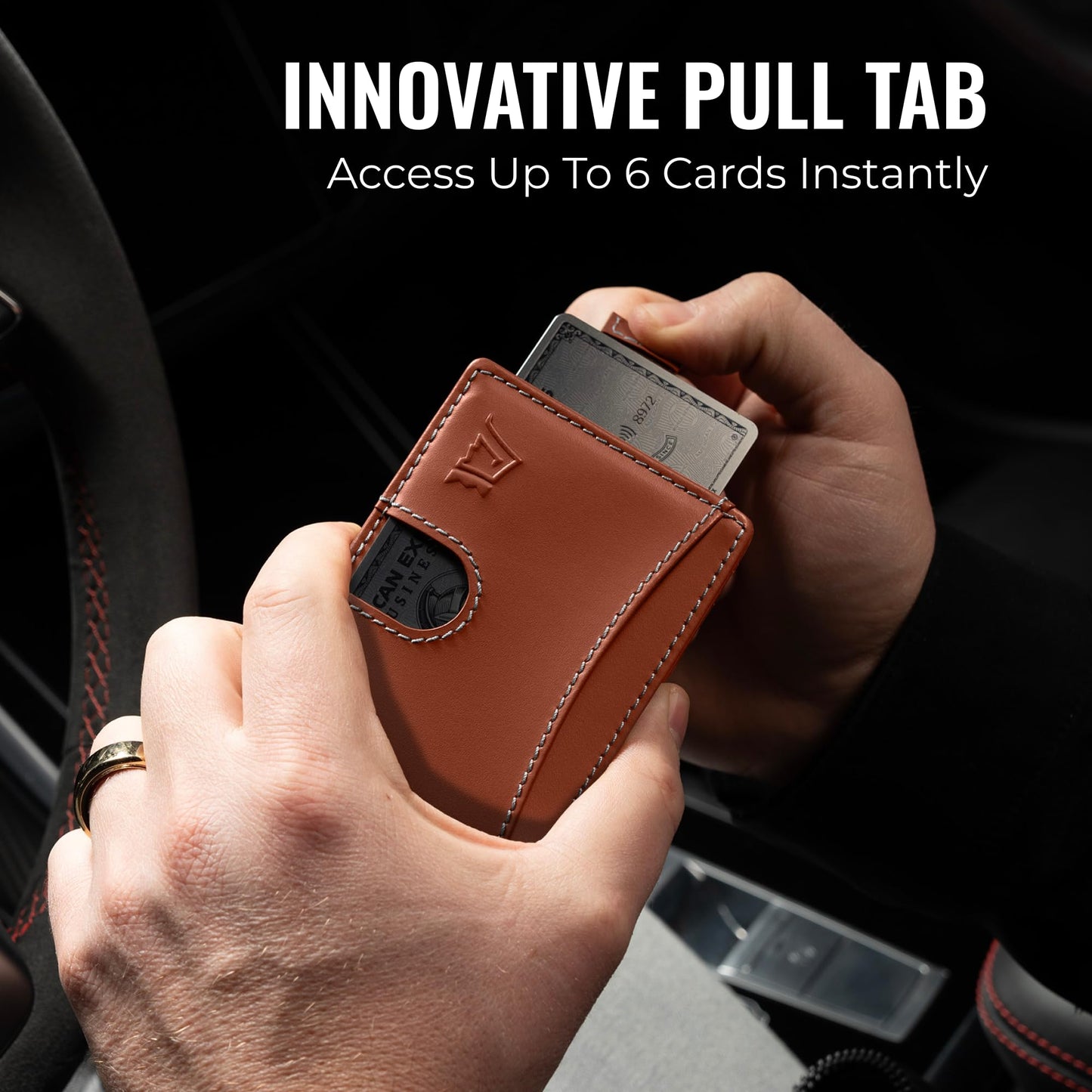 Slim Leather Money Clip Wallet With RFID Protection