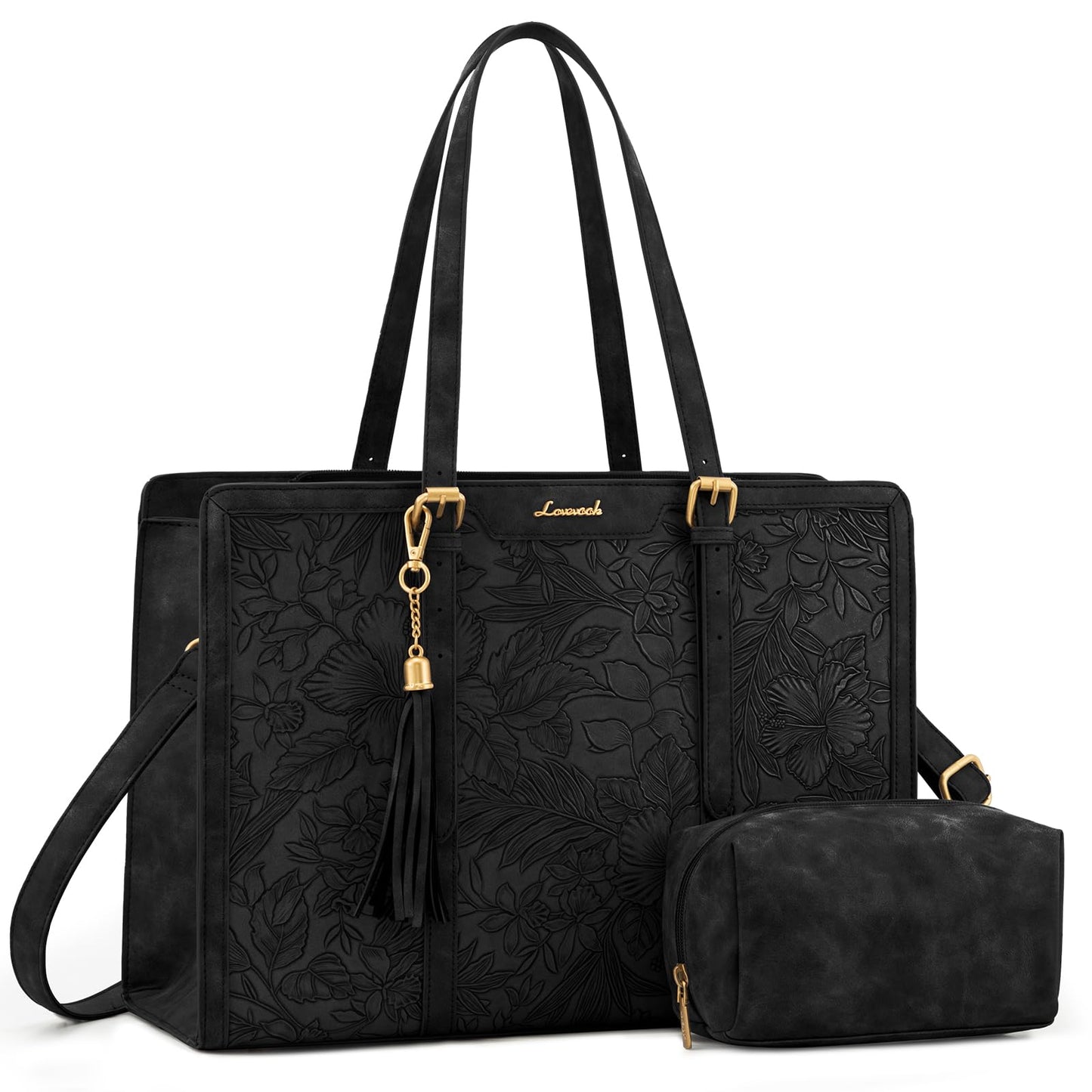 Vintage Leather Laptop Tote Bag