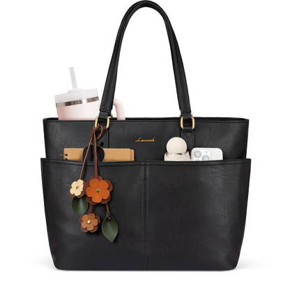 Vintage Leather Work Laptop Tote Bag