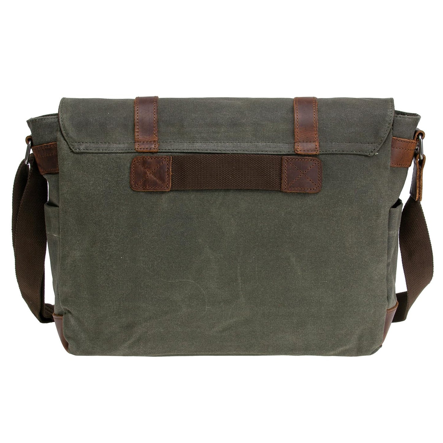 Vintage Leather Canvas Laptop Satchel Bag