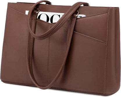 Waterproof Leather Laptop Tote Bag
