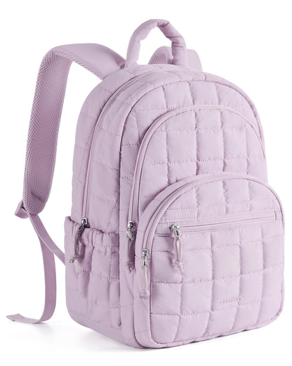 Quilted Laptop Backpack With Water-Resistant Design