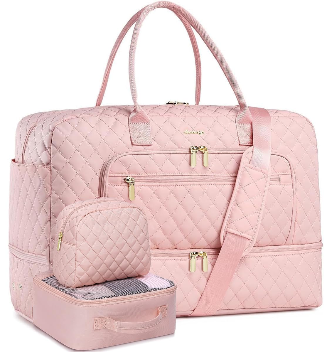 Large Travel Weekender Tote Bag With Wet Pocket