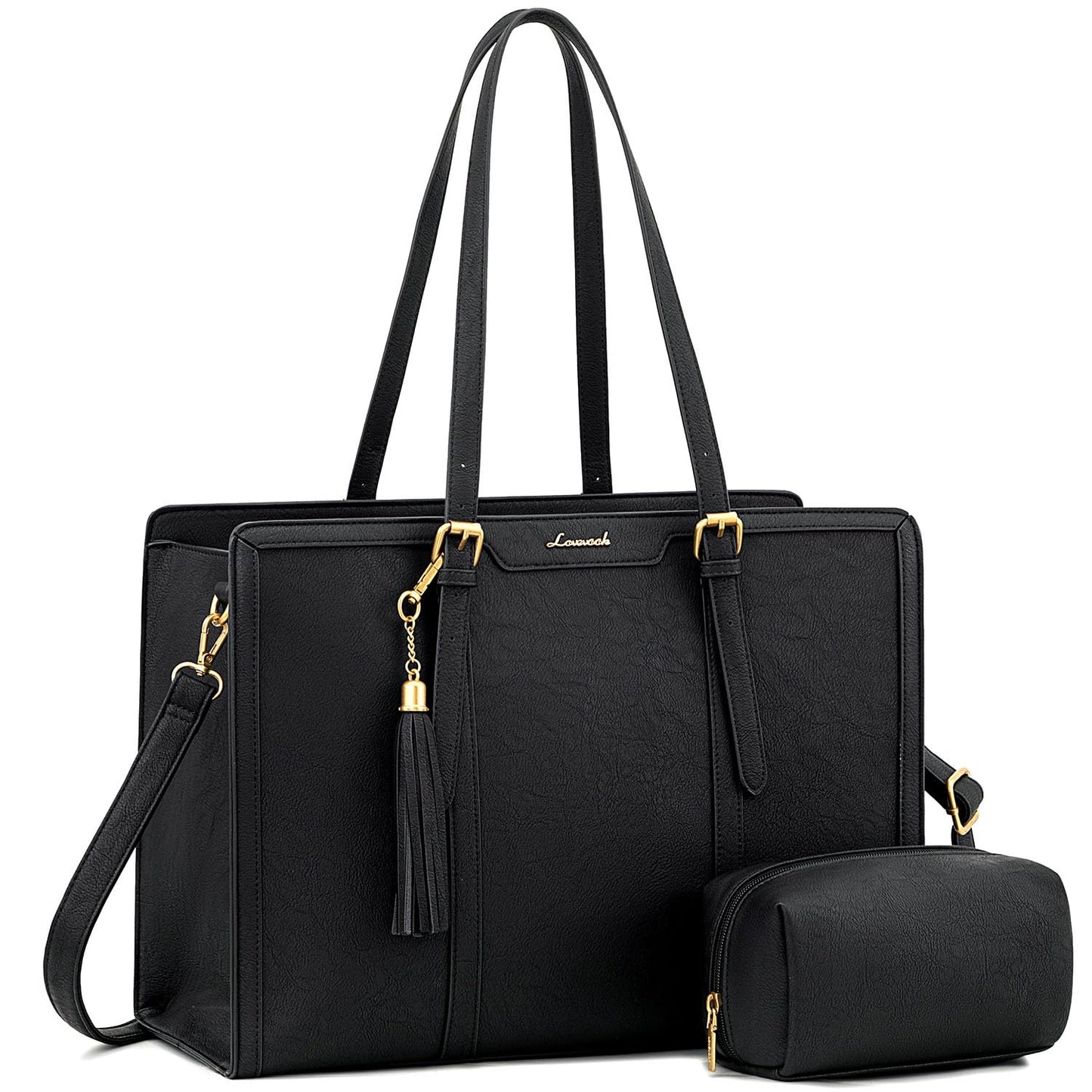 Vintage Leather Laptop Tote Bag