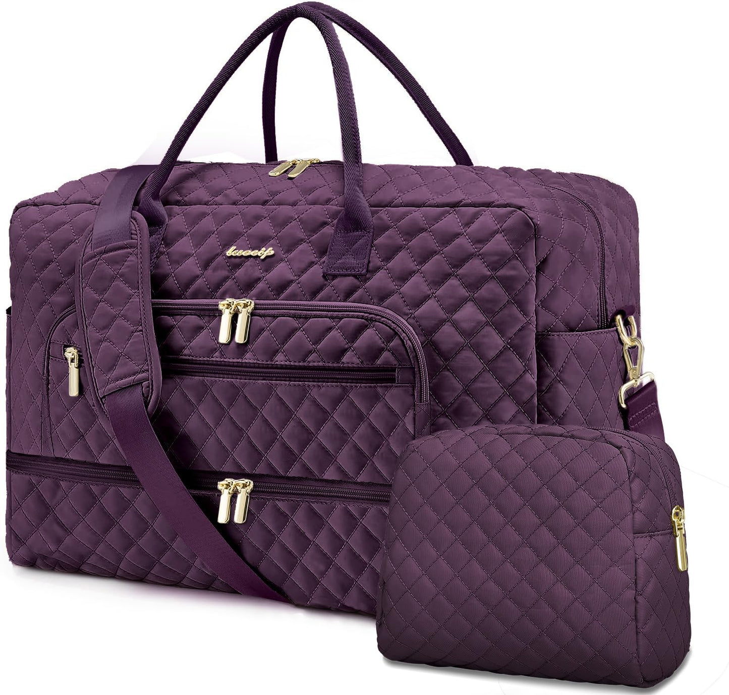 Large Travel Weekender Tote Bag With Wet Pocket