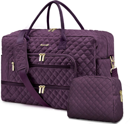 Large Travel Weekender Tote Bag With Wet Pocket