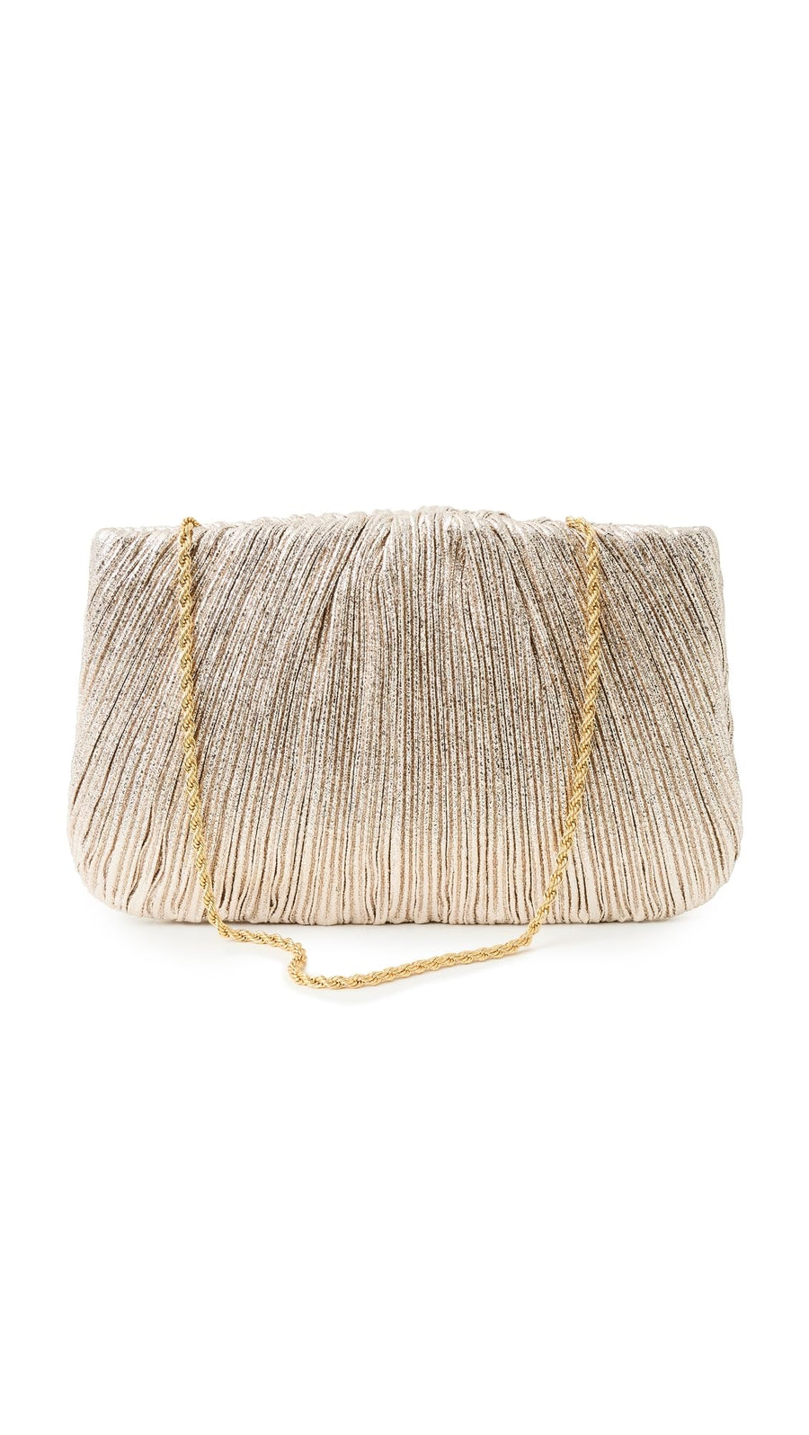 Pleated Evening Pouch Bag With Wrist Strap