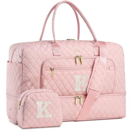 Large Travel Weekender Tote Bag With Wet Pocket