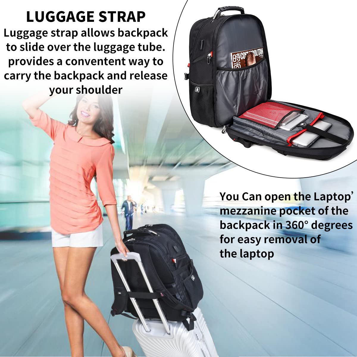 Extra Large Travel Laptop Backpack With Lock