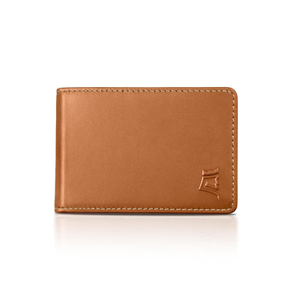 Minimalist Leather Wallet With Cash Pocket & Strap