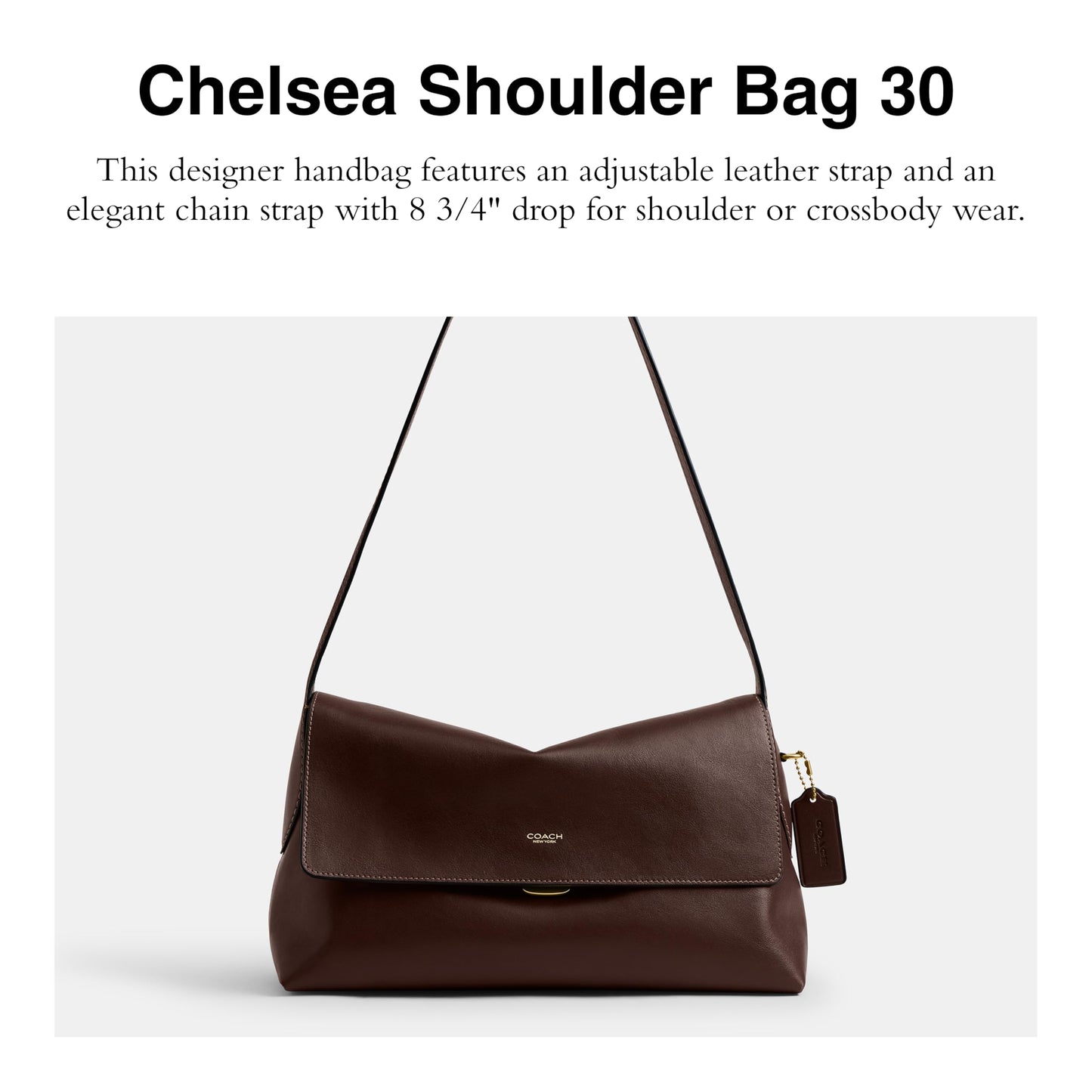 Natural Grain Leather Shoulder Bag