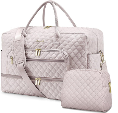 Large Travel Weekender Tote Bag With Wet Pocket
