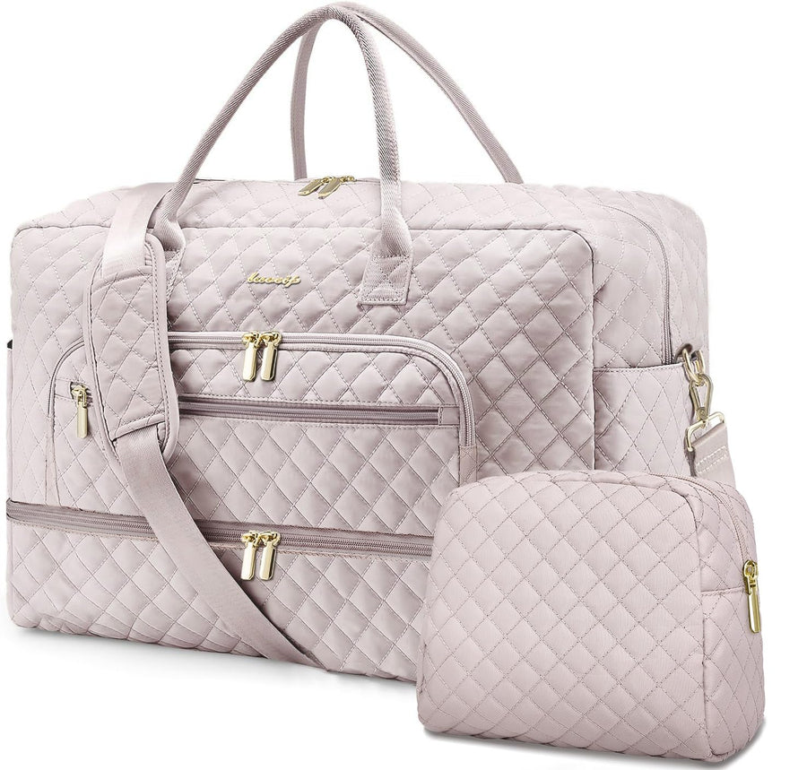 Large Travel Weekender Tote Bag With Wet Pocket