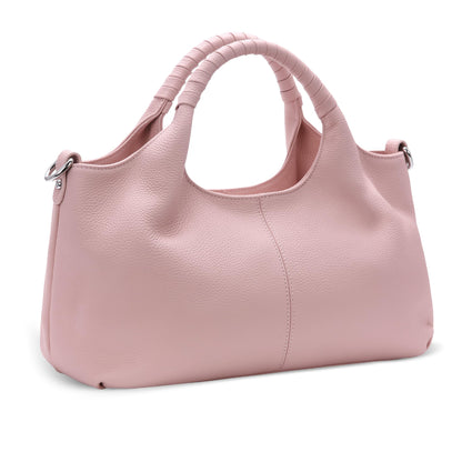 Medium Leather Shoulder Tote Bag With Crossbody Strap