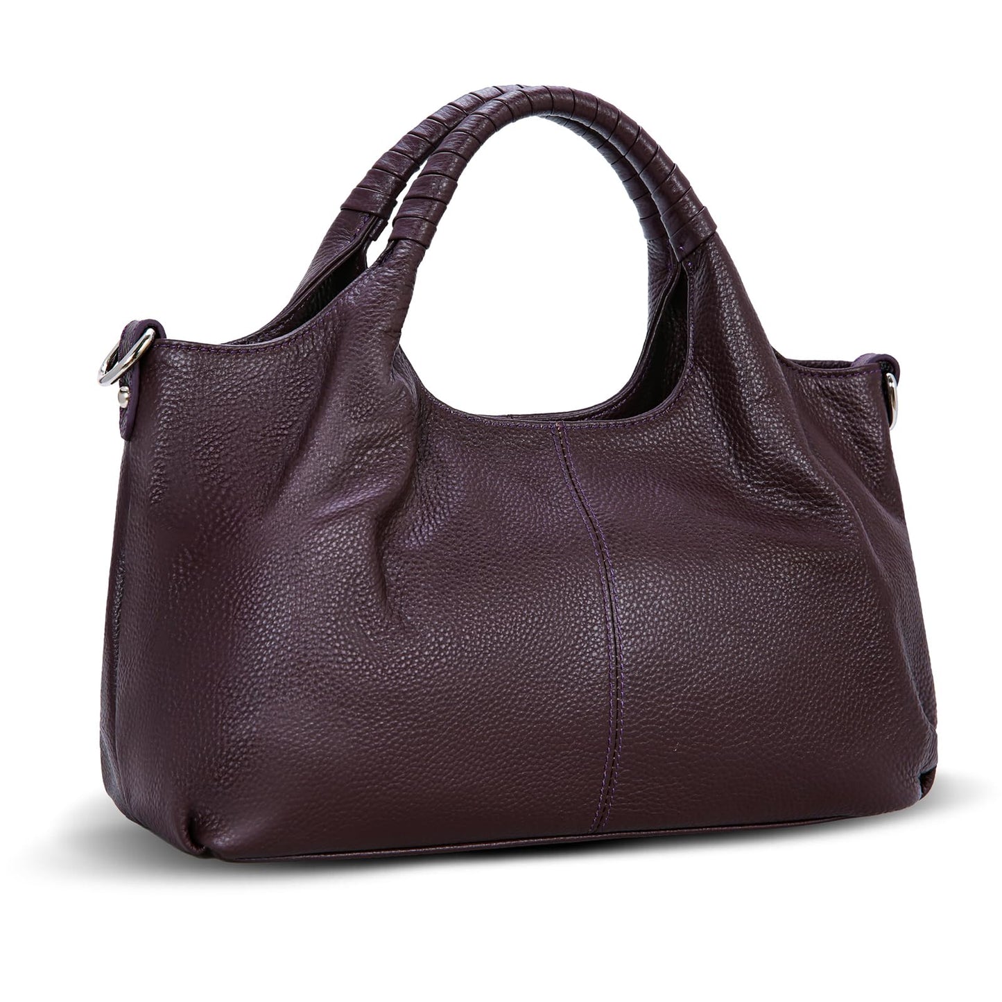 Medium Leather Shoulder Tote Bag With Crossbody Strap