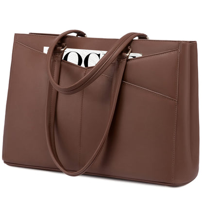 Waterproof Leather Laptop Tote Bag