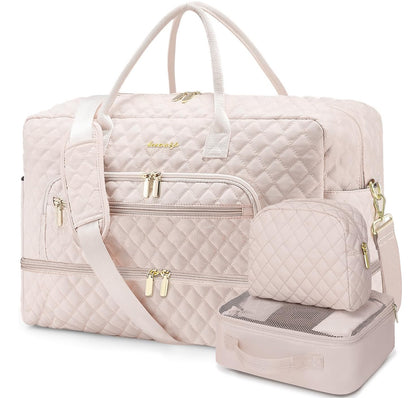 Large Travel Weekender Tote Bag With Wet Pocket