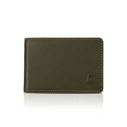 Minimalist Leather Wallet With Cash Pocket & Strap