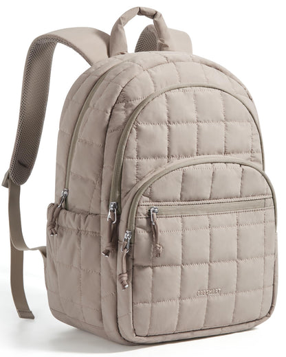 Quilted Laptop Backpack With Water-Resistant Design