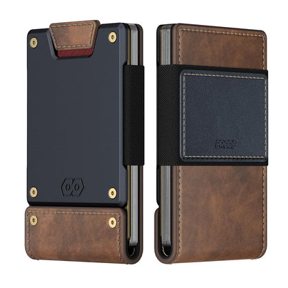 Slim RFID Leather Wallet With Card Pull Strap