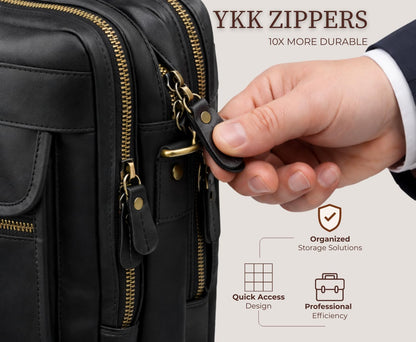 Genuine Leather Messenger Briefcase Bag