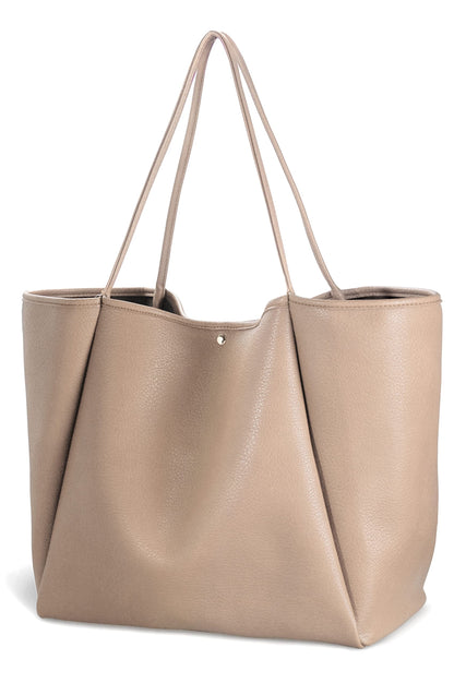 Oversized Leather Weekender Tote Bag