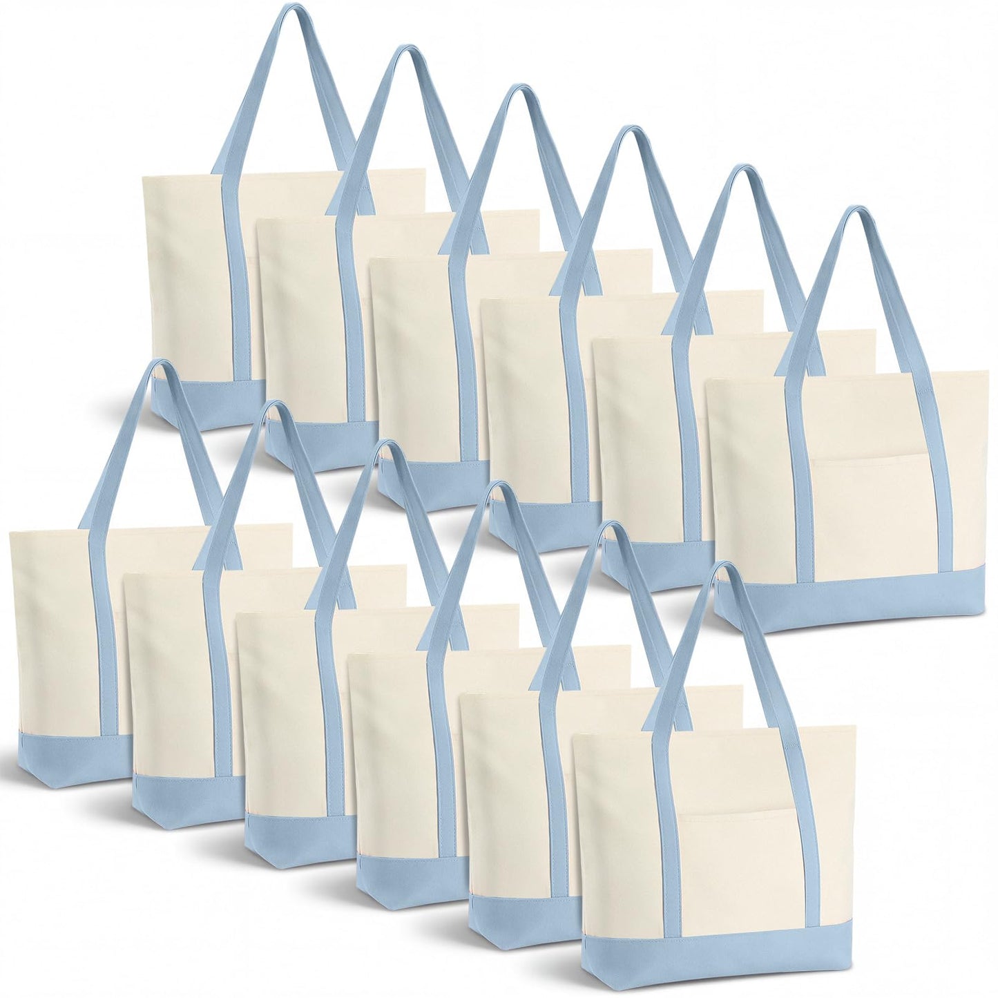 Large Canvas Tote Bag With Zip Closure