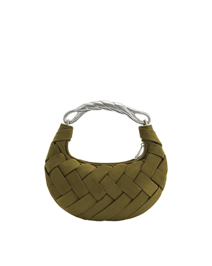 Woven Texture Top Handle Handbag