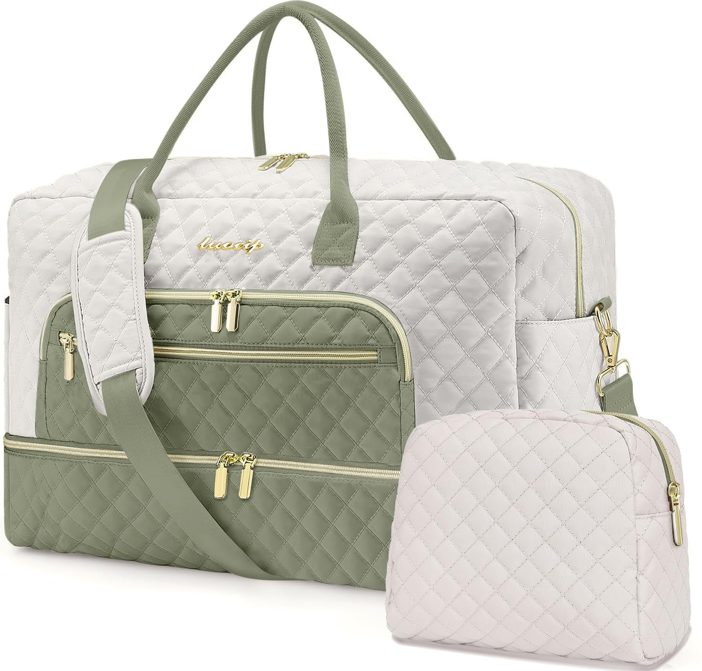 Large Travel Weekender Tote Bag With Wet Pocket