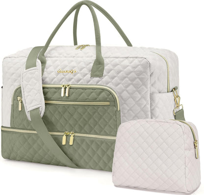 Large Travel Weekender Tote Bag With Wet Pocket