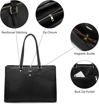 Waterproof Leather Laptop Tote Bag