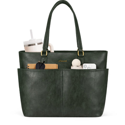 Vintage Leather Work Laptop Tote Bag