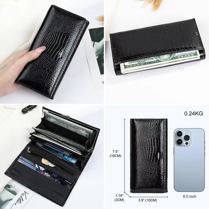 Slim Leather Trifold Wallet With Card Holder