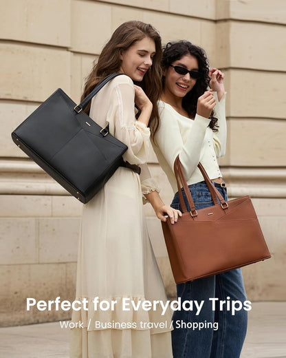 Waterproof Leather Laptop Tote Bag
