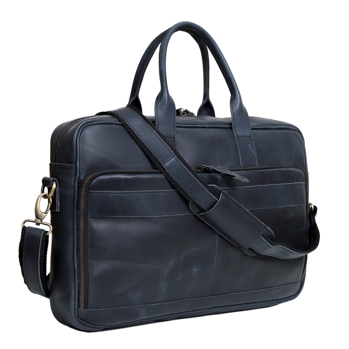 Leather Laptop Messenger Briefcase Bag