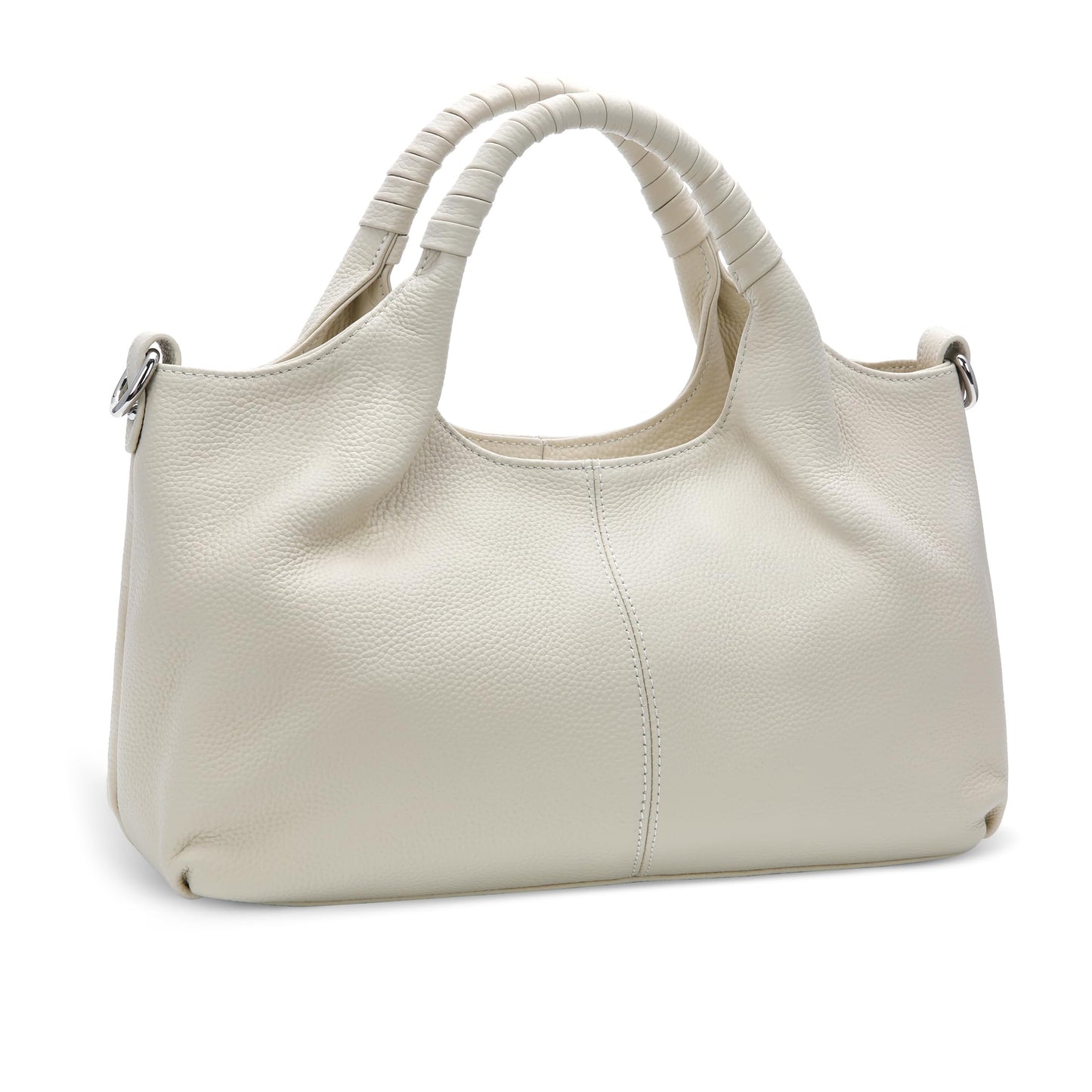 Medium Leather Shoulder Tote Bag With Crossbody Strap