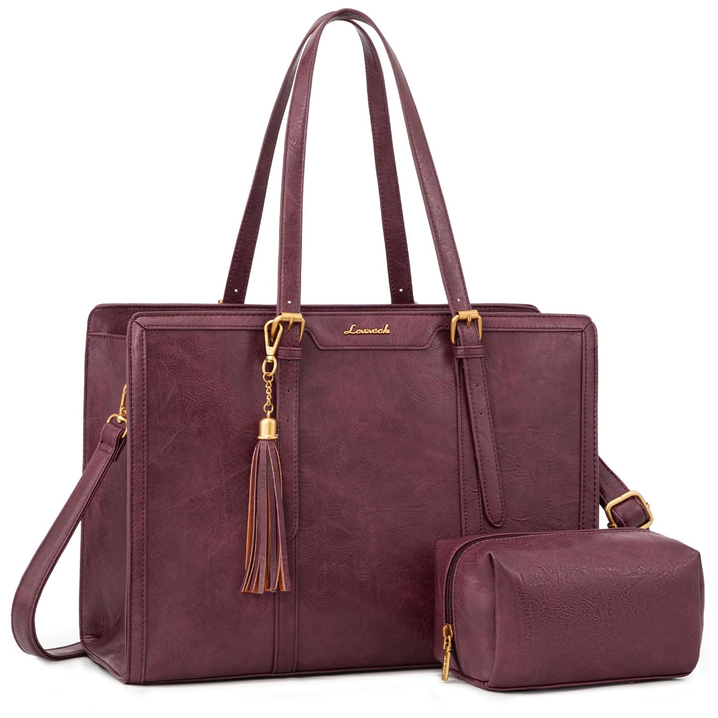 Vintage Leather Laptop Tote Bag