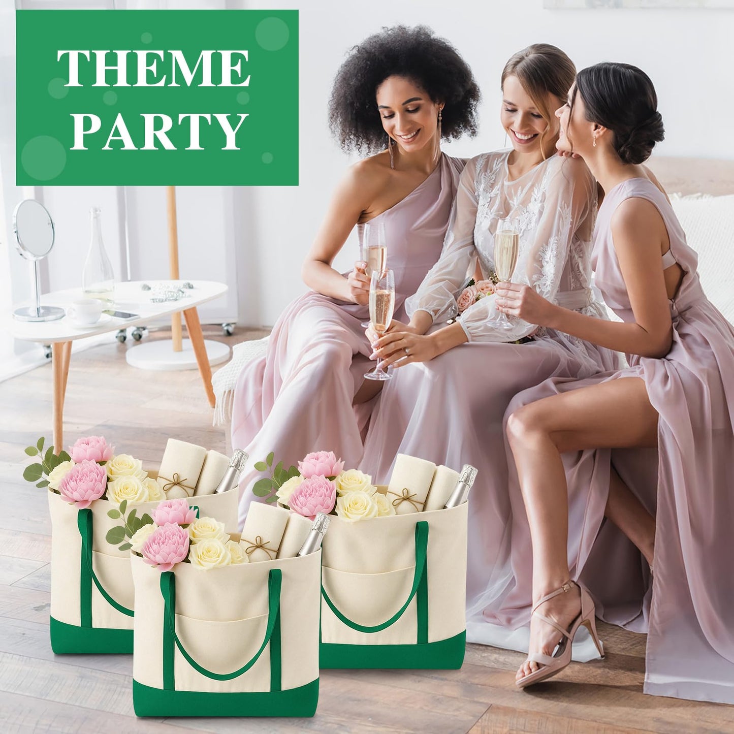Large Canvas Tote Bag With Zip Closure