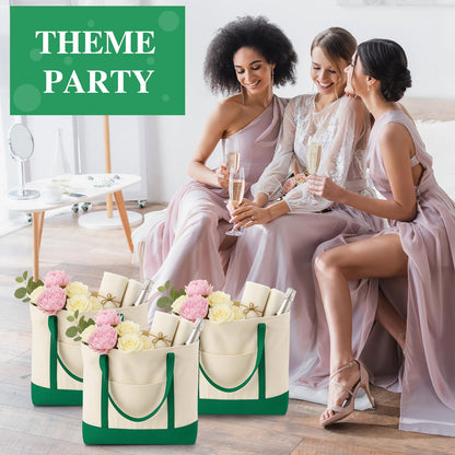 Large Canvas Tote Bag With Zip Closure