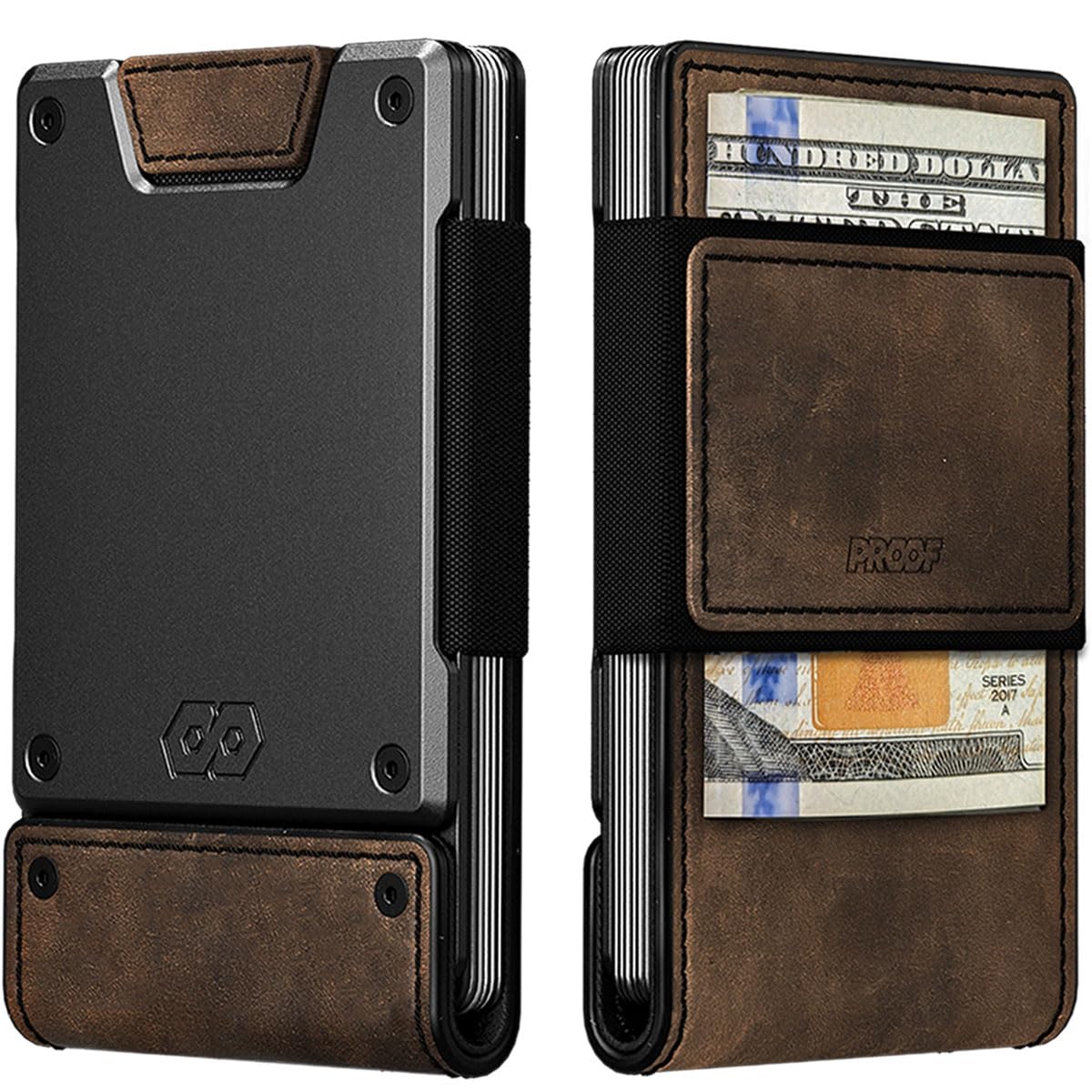 Slim RFID Leather Wallet With Card Pull Strap