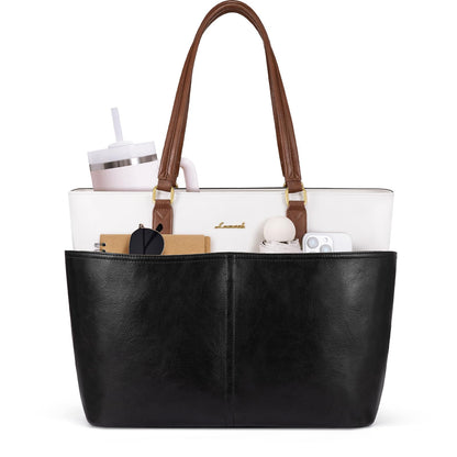 Vintage Leather Work Laptop Tote Bag