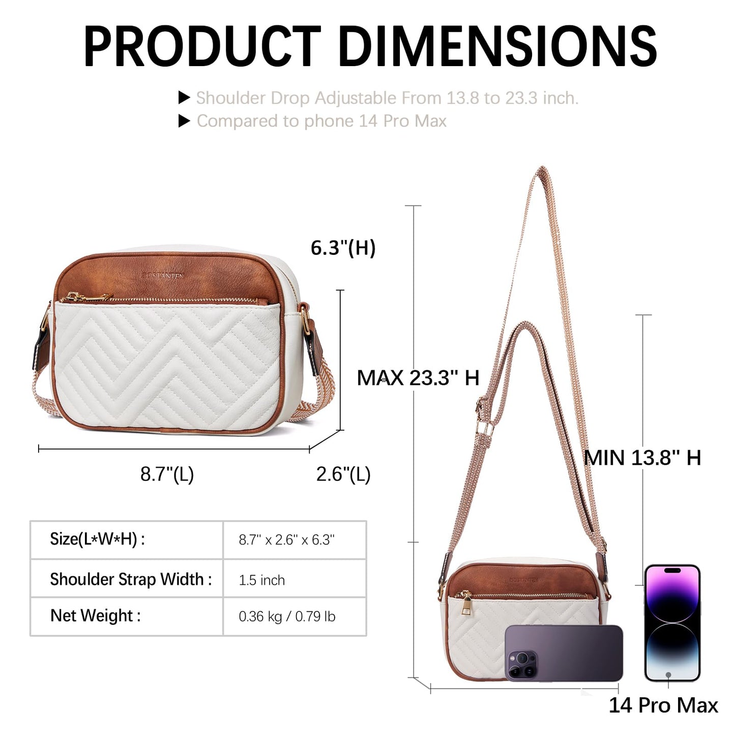 Quilted Vegan Leather Crossbody Bag