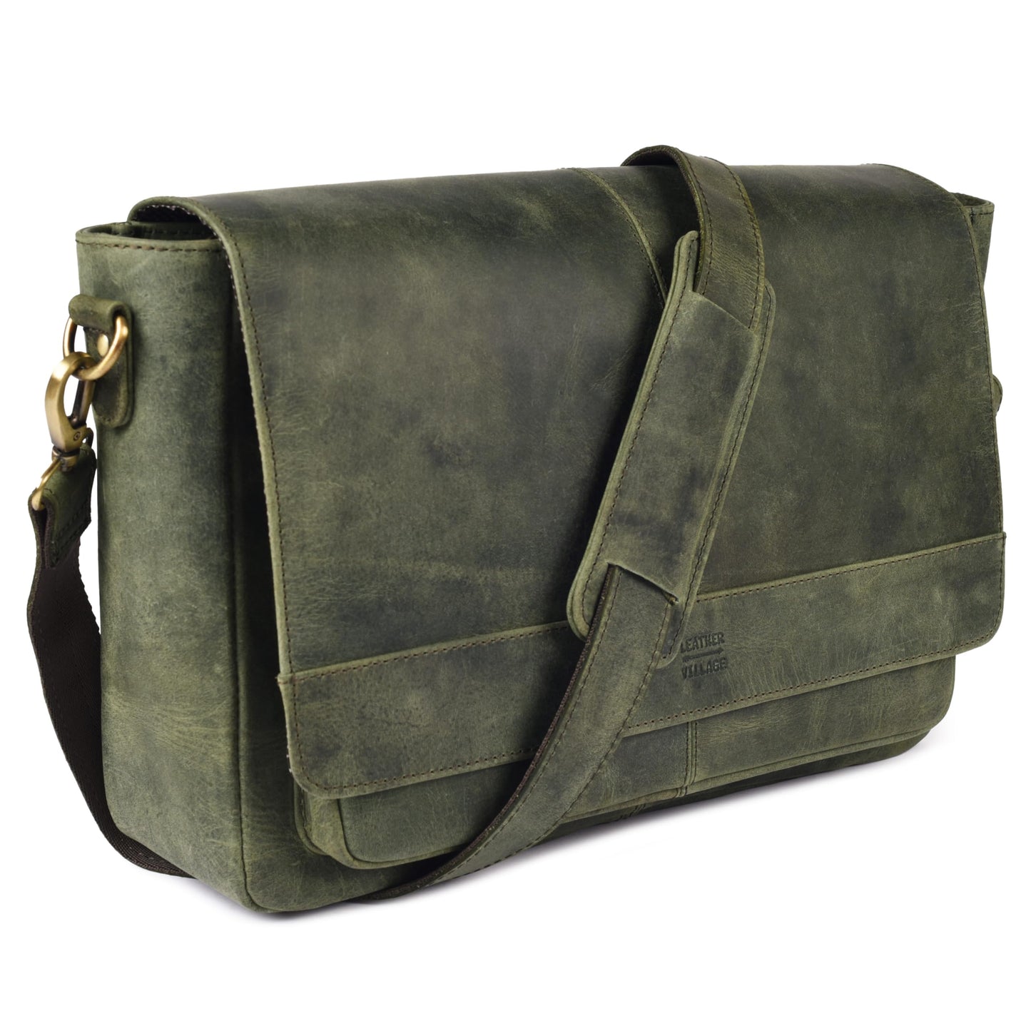 Vintage Leather Messenger Satchel Bag
