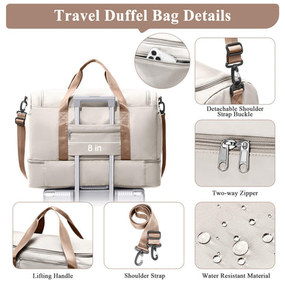 Large Weekender Travel Bag With Shoe Compartment