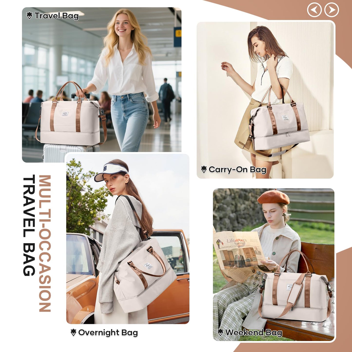 Weekender Travel Bag With Shoe Compartment