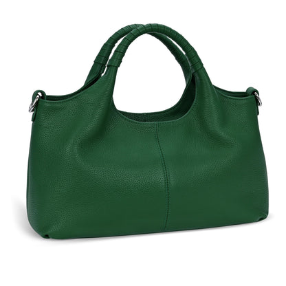 Medium Leather Shoulder Tote Bag With Crossbody Strap