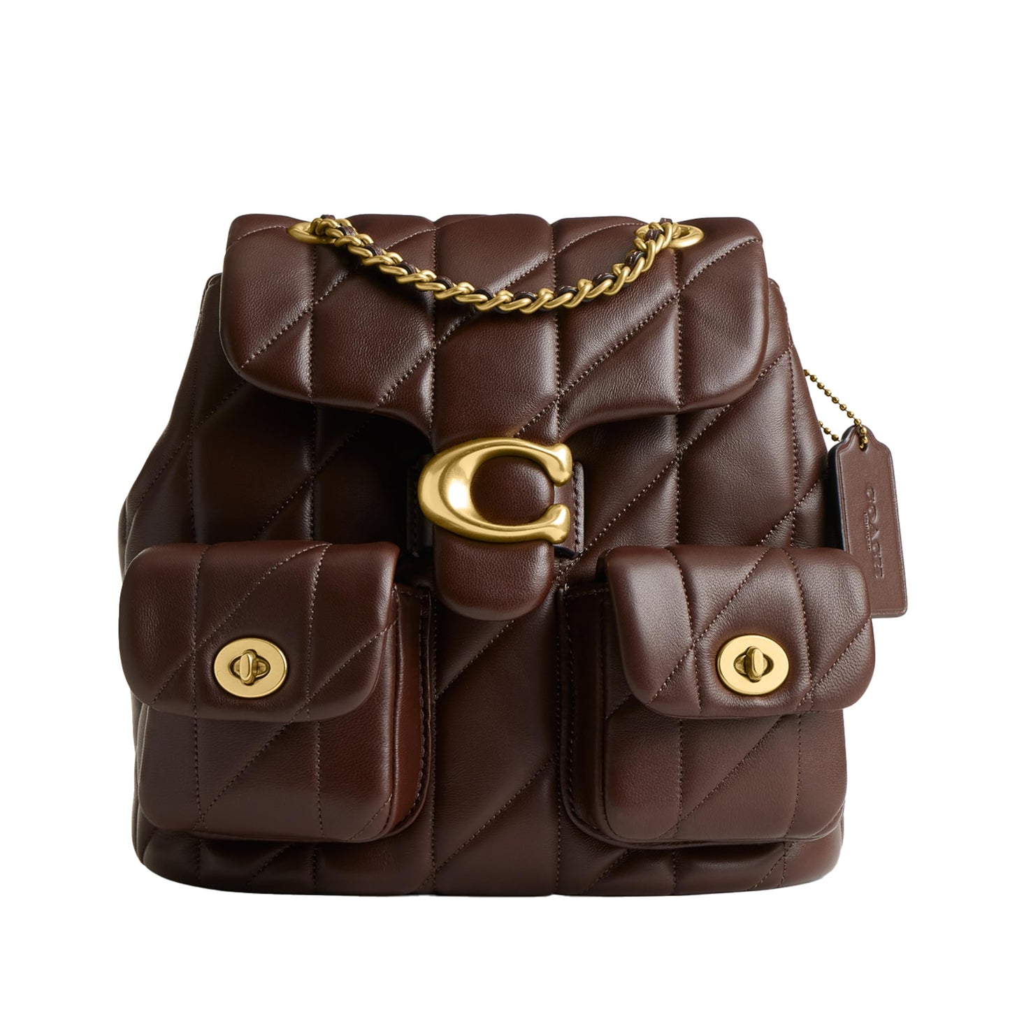 Quilted Leather Backpack With Signature Flap